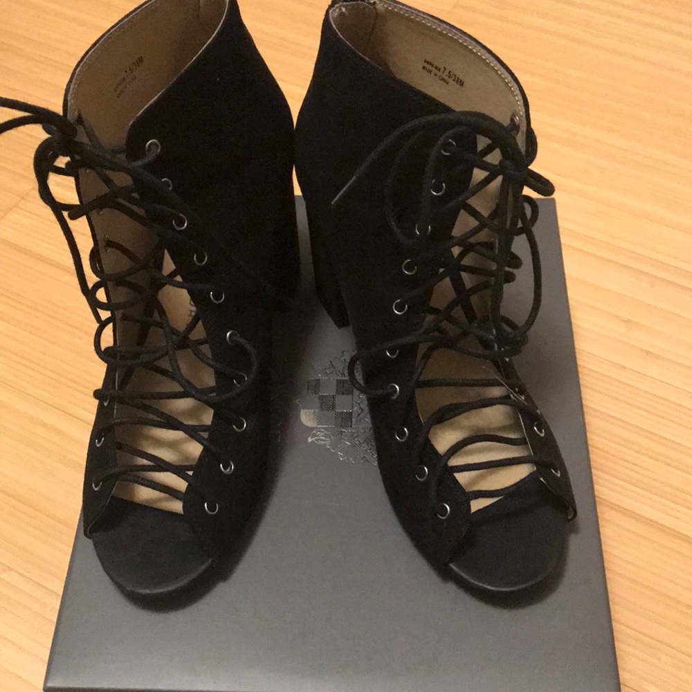 Vince camuto lace up booties
